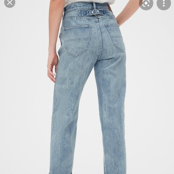 Gap Distressed Straight Leg Jeans With 